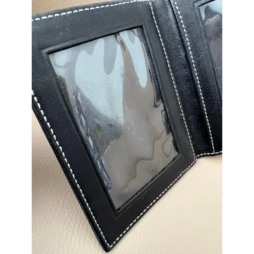 VTG Coach Wallet Picture ID Leather Credit Card Case Frame Travel Black